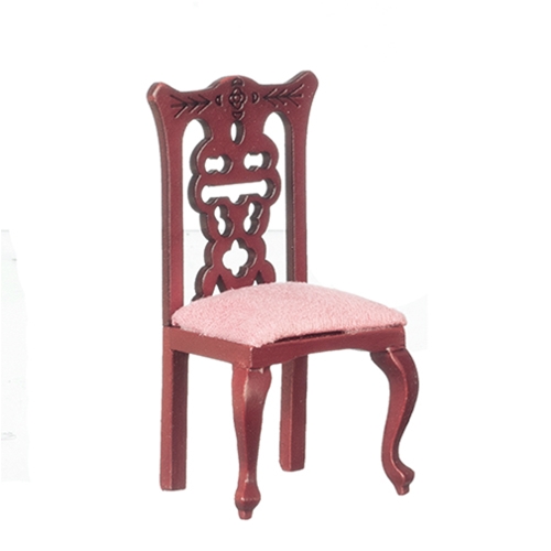 Side Chair, Salmon, Mahogany