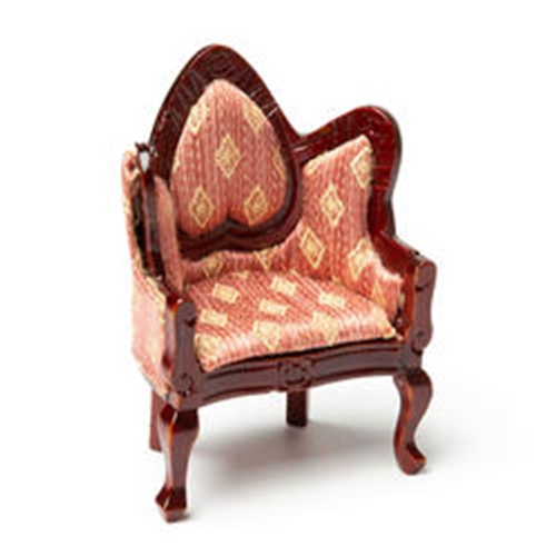 Victorian Heart Armchair, Rose, Mahogany