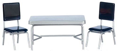 1950's Table Set, 3 pc., Black