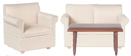 Living Room Set, Walnut, 3 pc.