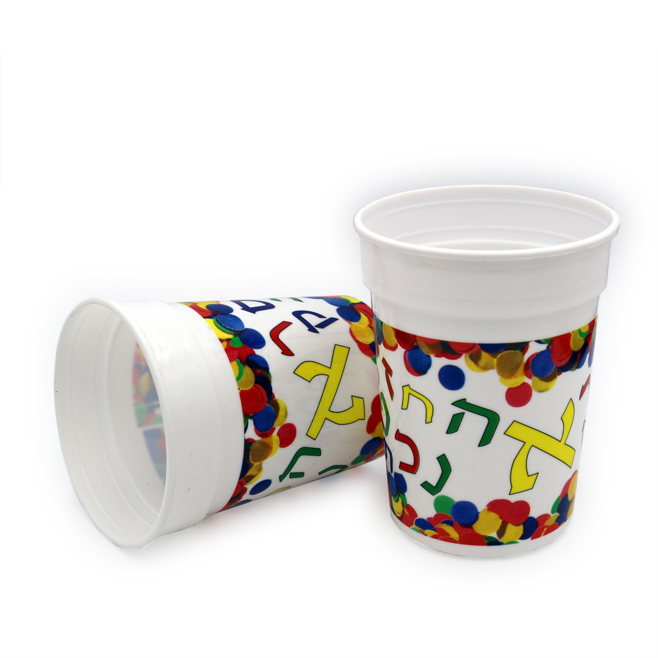 Aleph Bet Plastic Cups - 12 Reusable Cups - on SALE!