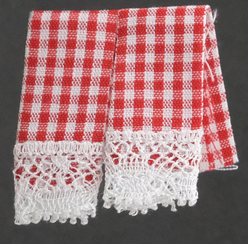 Kitchen Dish Towels, Gingham Red