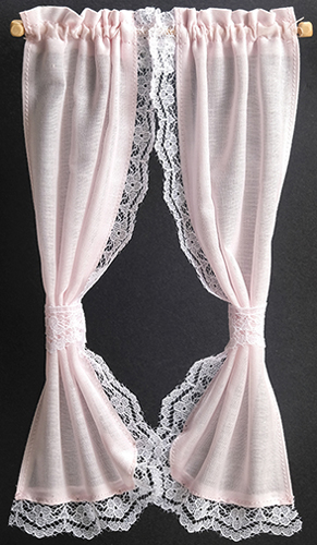 Curtain, Ruffled Sheer, Pink