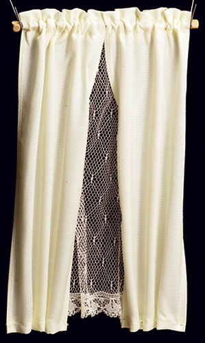 Curtain, Champagne, Ecru Lace