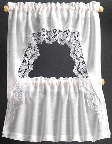 Curtains, Ruffled Cape Set, White