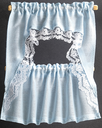 Curtains, Ruffled Cape Set, Blue