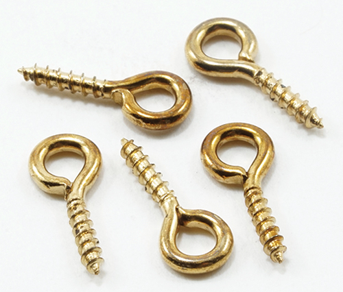Brass Screw Eyes, 12 Pak