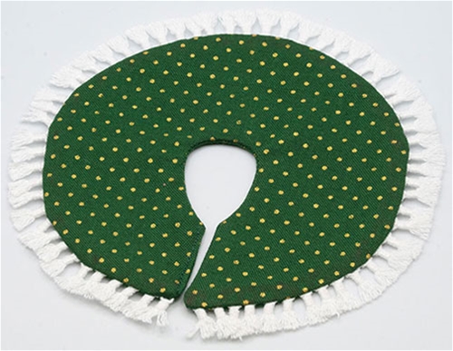 Tree Skirt, Green with Gold Dots