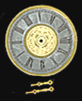 7-3/4" Silver Dial with Hands, Brass Back plate