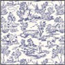 Wallpaper, Champagne Toile Blue, 6 pc