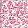 Wallpaper, Champagne Toile Red, 6 pc