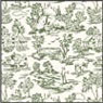 Wallpaper, Champagne Toile Green, 6 pc