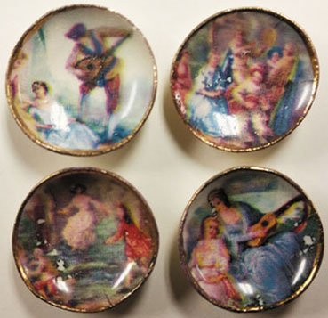 Small Romance Plates, 4pc, Half Scale