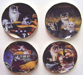 Playing Cat Platter 4Pcs.