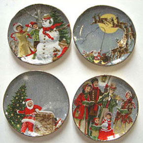 Grey Christmas Platter 4Pcs.