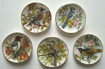 Bird with Flower Plate 6Pcs.