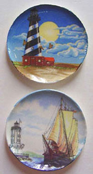 Lighthouse and Ship Platters