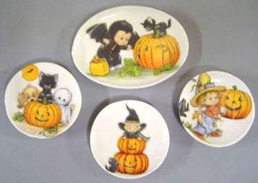 3 Halloween Plates and Platter