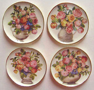 Flowers In Tan Vases Platters