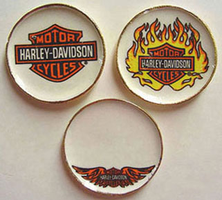 3 Harley Davidson Platters