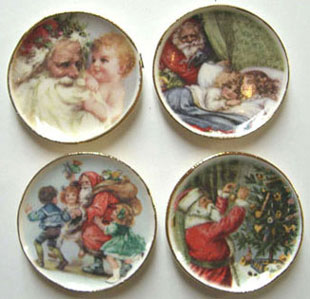 4 Santa and Children Platters