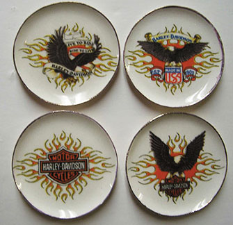 4 Harley Davidson Platters