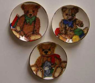 3 Bright Toy Bear Plates