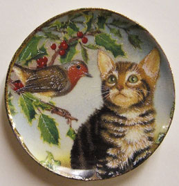 Cat With Bird Platter
