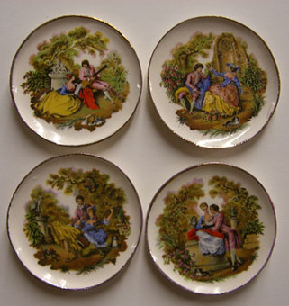 Golden Romance Plates, 4 Pc