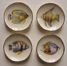 4 Tropical Fish Plates
