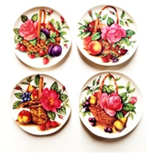 Flower and Fruit Platters, 4pc