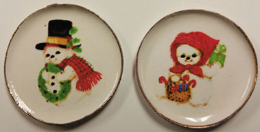 Mr. and Mrs. Snowman Platters