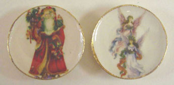 2 Santa and Angel Platters
