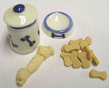 Dog Bowl, Canister, Toy and Treats