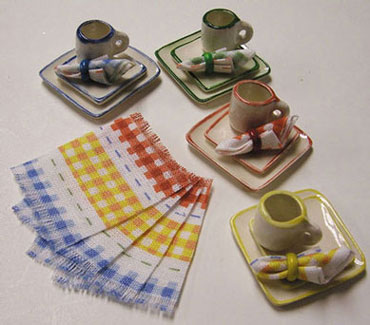 Square Dinner Set, Place, Nap - Colorful Rim
