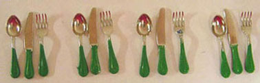 12Pc. Flatware Set-Green