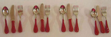 12Pc. Flatware Set-Red