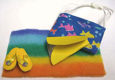 Beach Bag with Towel, Reflector, Flip Flops