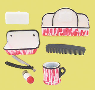 Shaving Accessories 6Pcs Flow Red