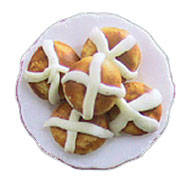 Hot Cross Buns On Plate