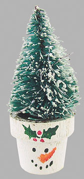 Tree In Snowman Flower Pot