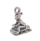 Child On Sled Sterling Silver