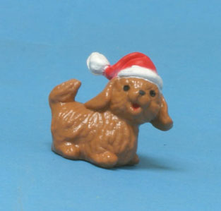 Dog In Santa's Hat, 5/8" H