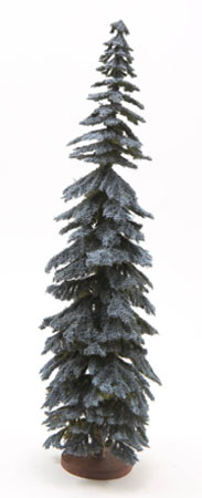SPRUCE TREE ON DISC BASE, 12 INCH TALL, BLUE