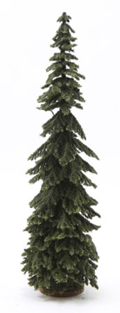 SPRUCE TREE ON DISC BASE, 12 INCH TALL, GREEN
