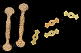 Leather Handle with Brass End Pieces 2Pcs.