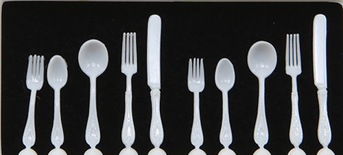 White Flatware, 10 Pieces