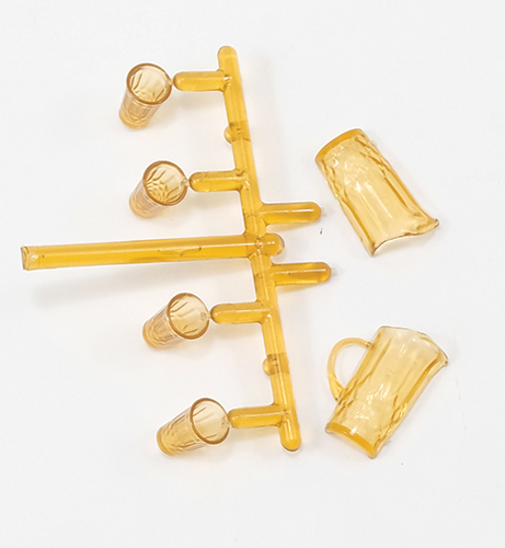 Crystal Pitcher with 4 Tumblers, Kit, Amber