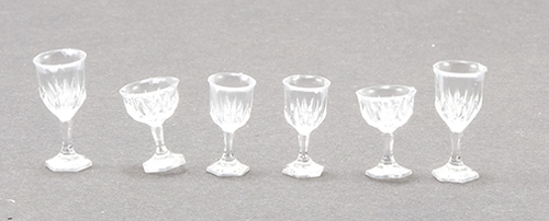 Stemware, Clear Cut, 6/Pc