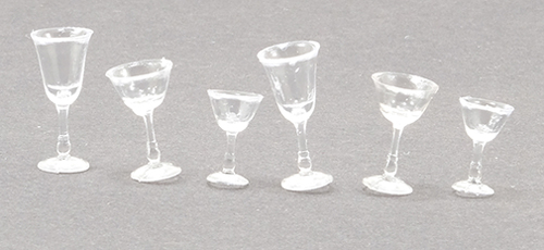 Stemware, Clear Plain, 6/Pc